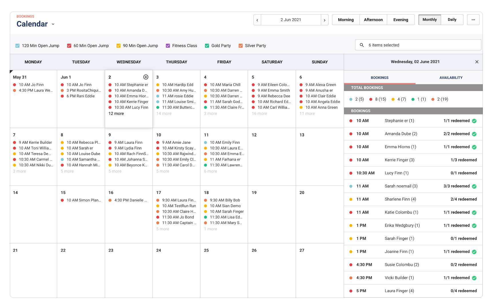 Use the bookings calendar Help Center